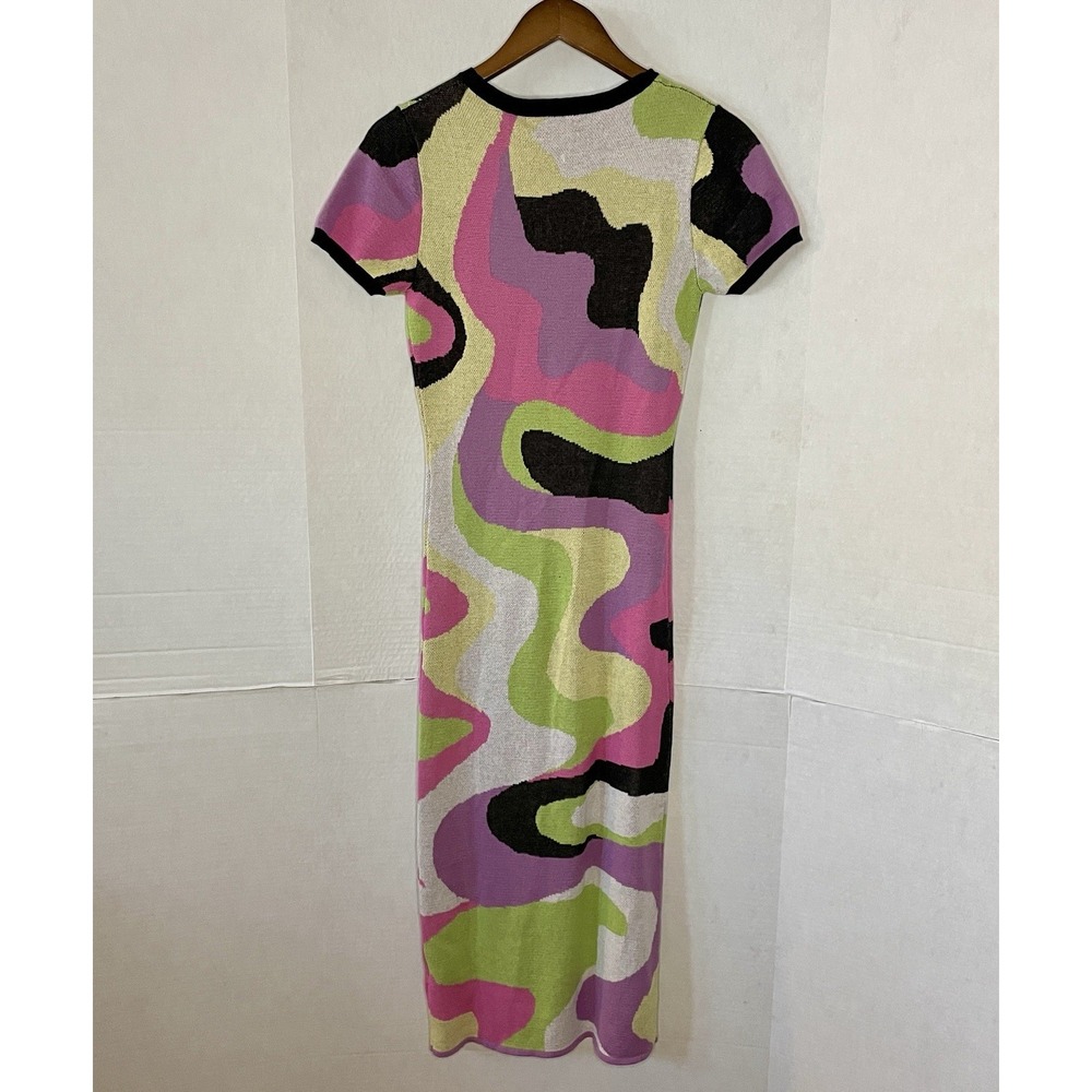 Another Girl Urban Outfitters Swirl Knit Midi Dress XS NWT y2k Psychedelic - Picture 6 of 8